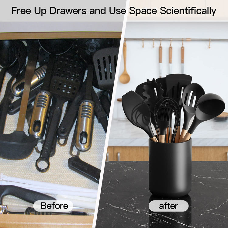 Black Kitchen Utensil Holder for Countertop
