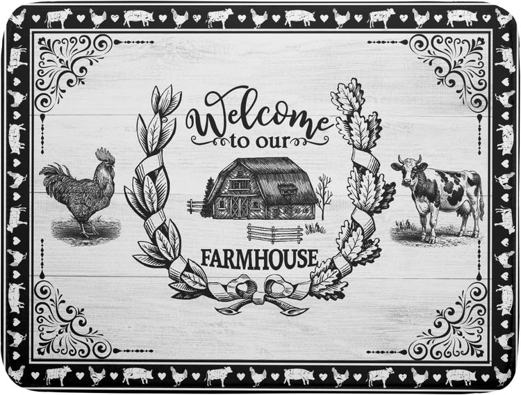 Farm Animal Dish Drying Mat 18x24 Inch Welcome to Our Farmhouse Microfiber Dish Drainer Pads Absorbent Fast Dry Kitchen Accessories
