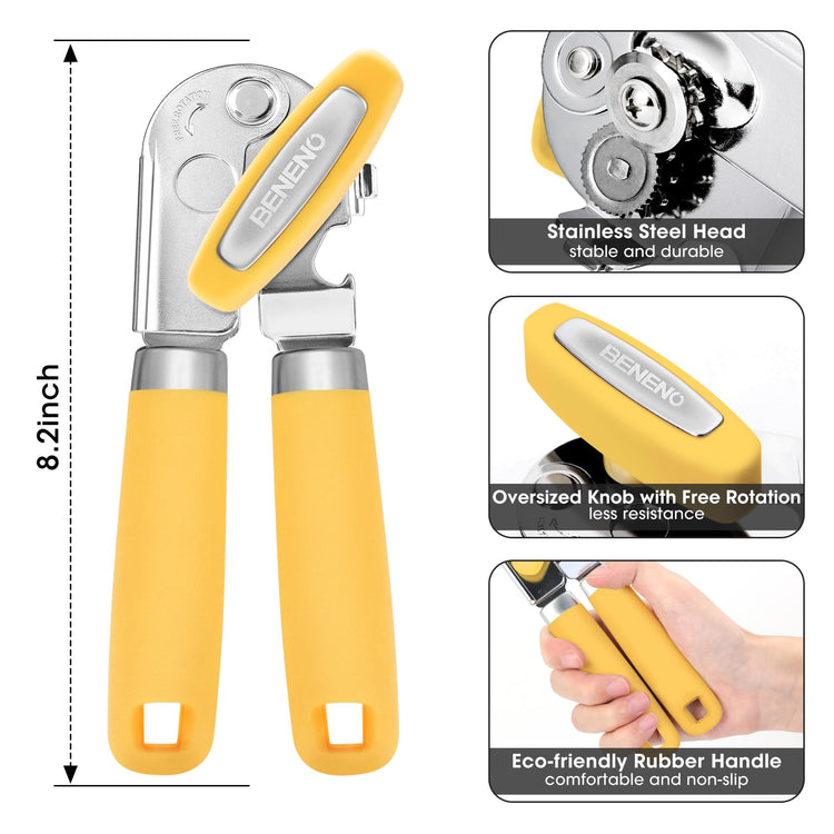 Heavy Duty Hand Can Opener Manual with Magnet Lid Remover