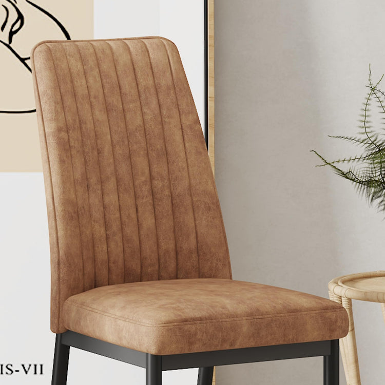 Modern Dining Chairs Set of 8 Kitchen Chairs Set Leathaire Fabric Chair with Metal Leg High Back Upholstered Chair for Dinner Room