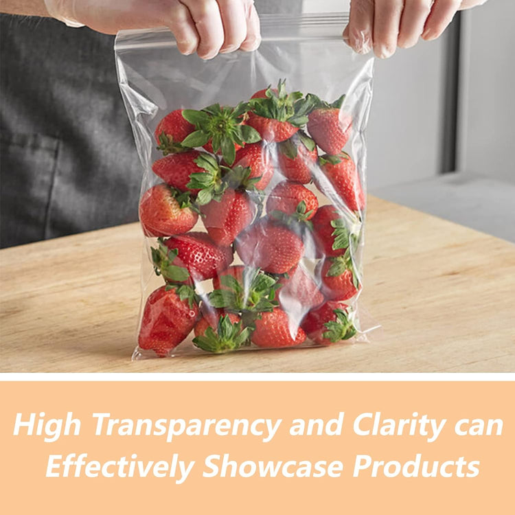 13" x 15"(100 Count) Large Zip Bags - 2 Gallon Zip Plastic Poly Bags for Clothing, T-Shirts, Pants