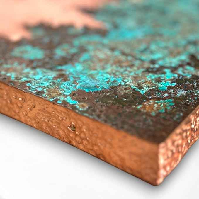 nooc art Handmade Copper Wall Art for Home, Living Room, Bedroom, Kitchen and Office Decor, Rustic Decorative Mural Art for Farmhouse Decor (Panorama of Copper, 13.7 x 19.7, Unframed)
