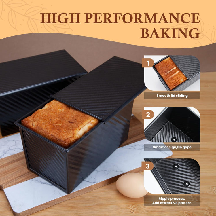 2 Pack 1 LB Pullman Loaf Pan with Lid (2 Count)