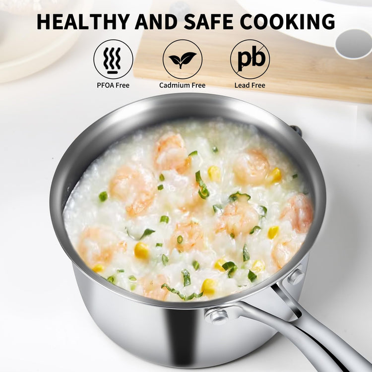3 Ply Stainless Steel Saucepan with Lid