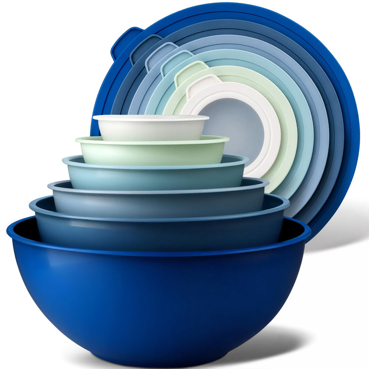 12 Piece Plastic Mixing Bowls with Lids Set (452.48 Count)