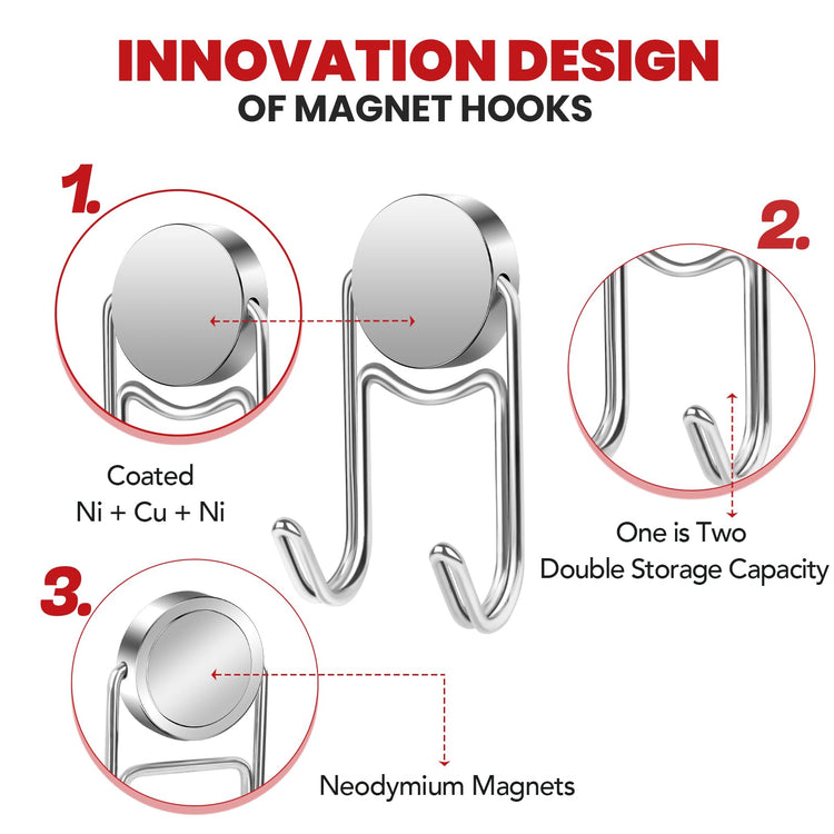 Magnetic Hooks for Cruise Cabins 50Lbs+ Heavy Duty Magnet Hook