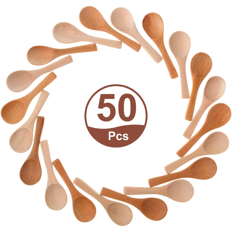 50 Pcs Small Wooden Spoons (50 Count)