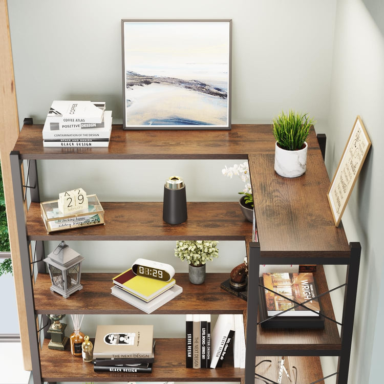 6 Shelf Corner Bookshelf (6 Count)