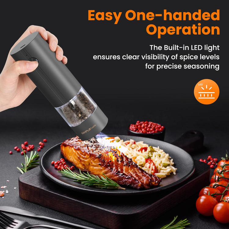 Electric Rechargeable Salt and Pepper Grinder Set (2 Count)