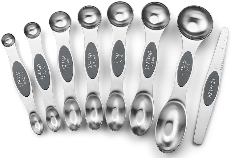 Stainless Steel Magnetic Measuring Spoons Set of 8