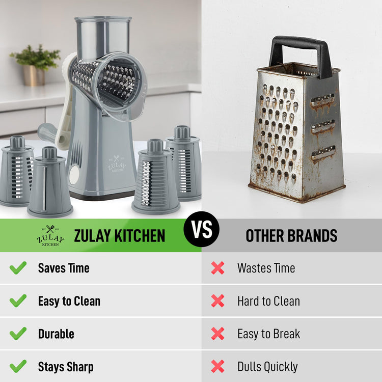 Rotary Cheese Grater 5 Blade Cheese Shredder