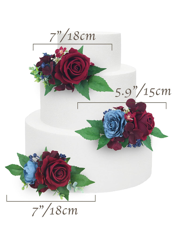 3Pcs Premade Cake Flowers (3 Count)