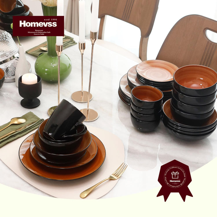 HomeVss Stoneware Sonoma Dinnerware Set
