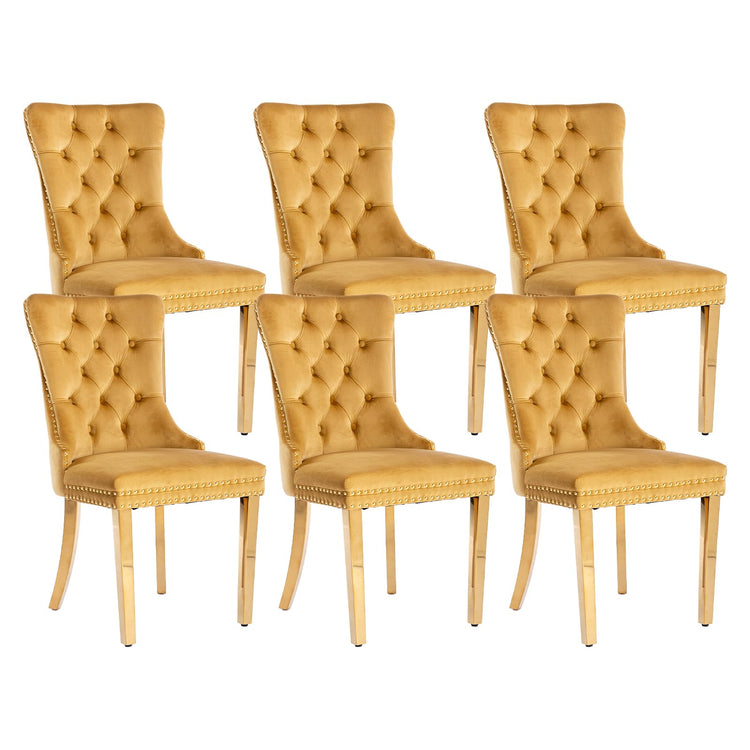 Gold Velvet Dining Chairs Set of 6 (6 Count)