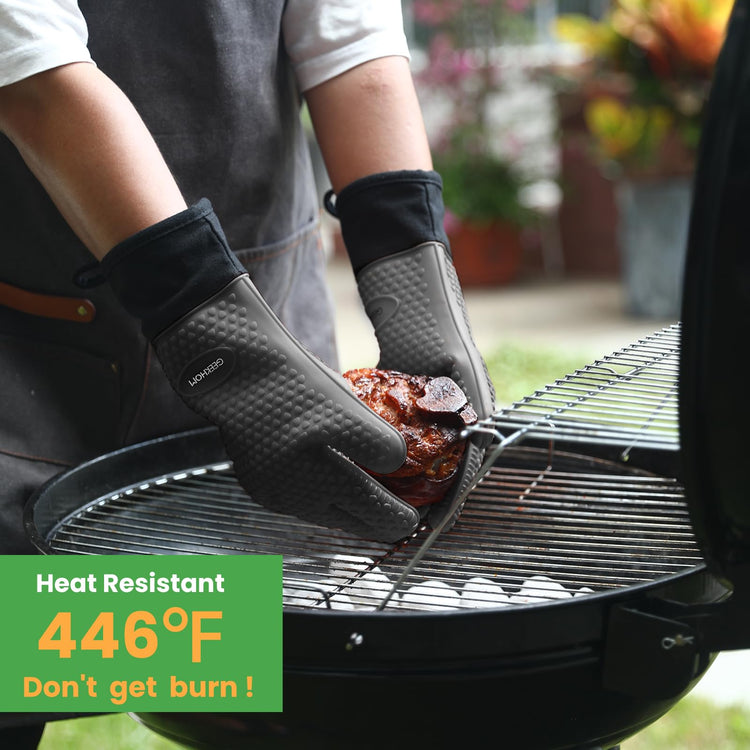 BBQ Gloves Heat Resistant Oven Mitts (2 Count)