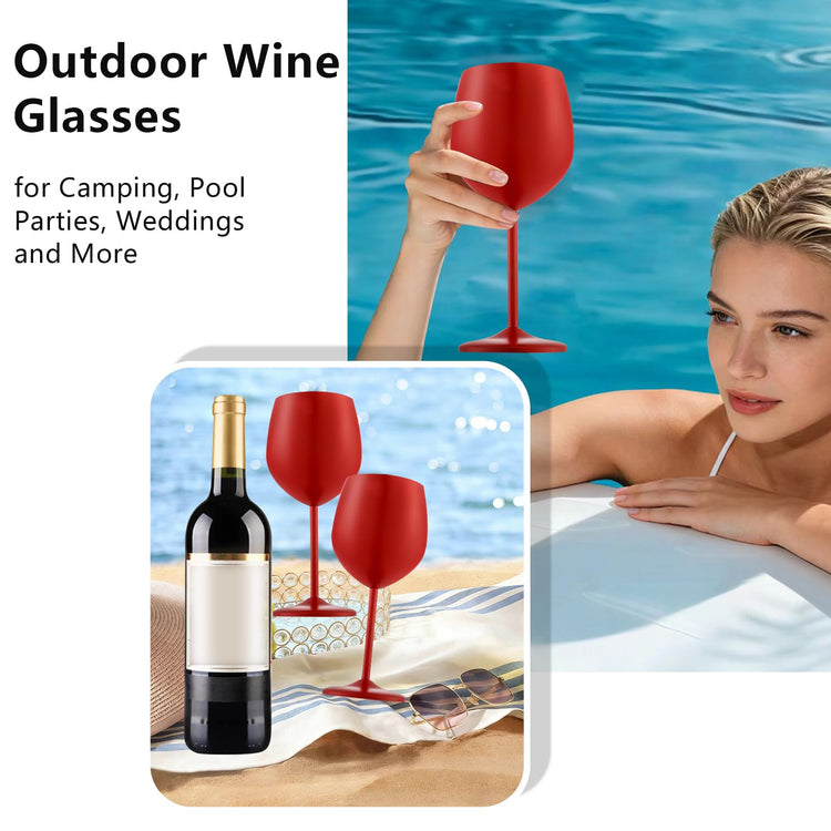 Unbreakable Stainless Steel Wine Glasses Set of 2 (2 Count)
