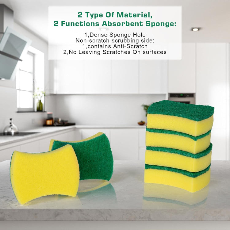 300 Pack Kitchen Cleaning Sponges, Eco Non-Scratch for Dish,Scrub Sponges