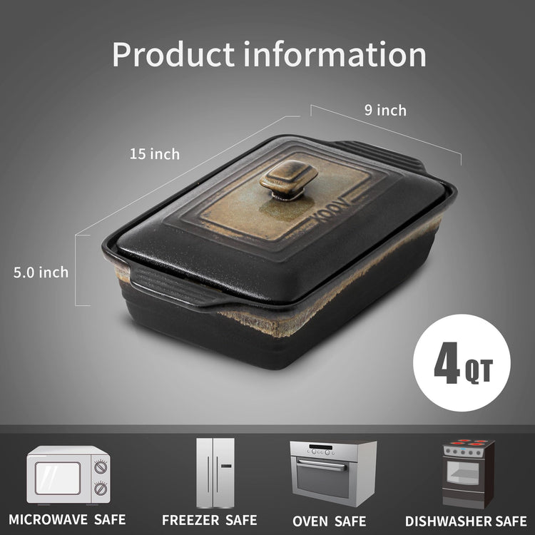 Ceramic Casserole Dish with Lid
