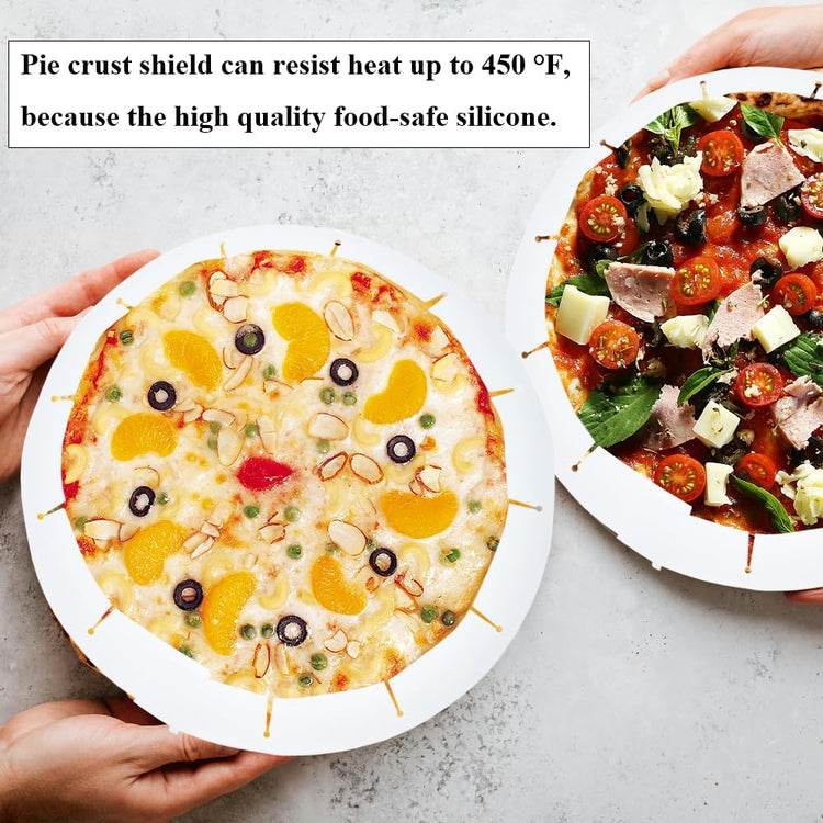 Adjustable Pie Crust Shields Baking Protectors, Silicone Cover Ring Fits 8-11.4 Inch Pies, Baking Pie Pizza Crust Shield Protector Cover for Edges (Transparent-1pcs)