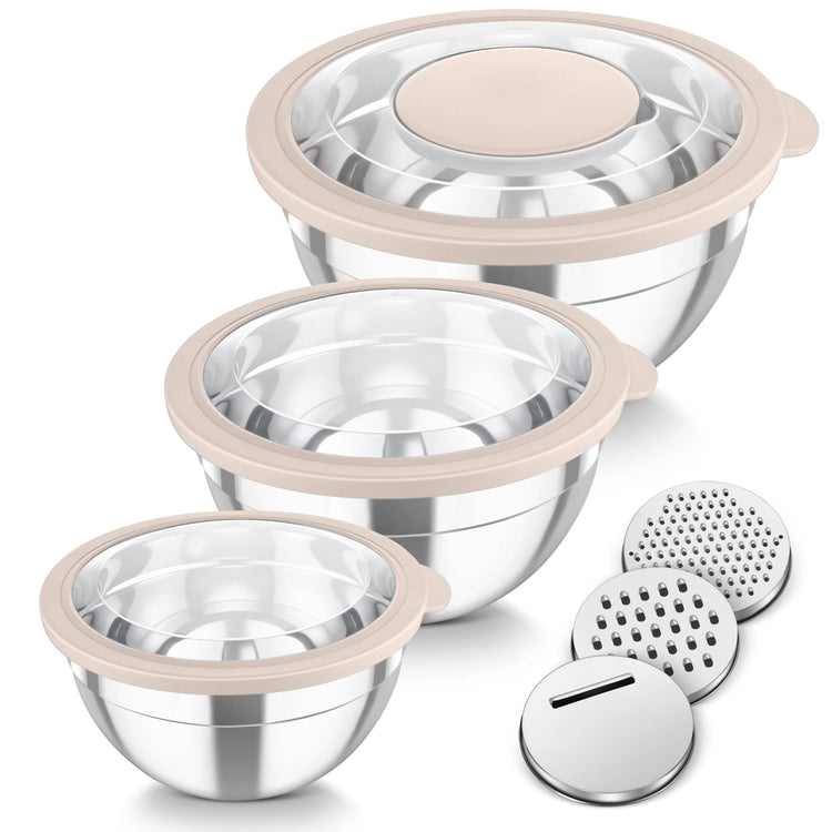 Mixing Bowls 3PCS Stainless Steel Serving Salad Bowls (3 Count)