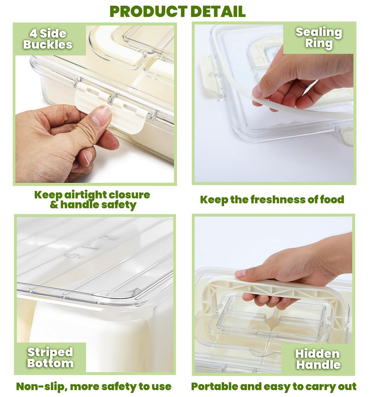 Divided Serving Tray with Lid & Handle&6 Forks