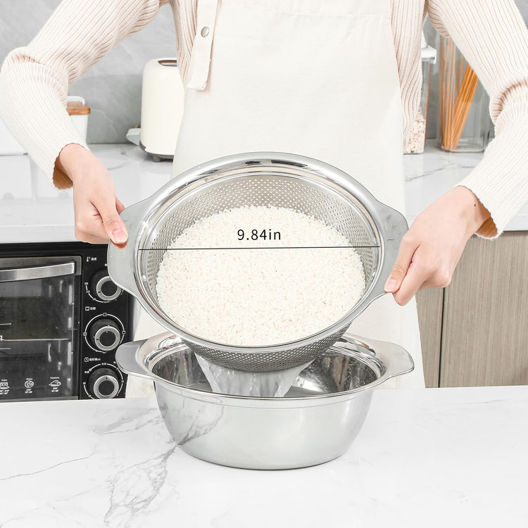 304 Stainless Steel Fine Mesh Colander Set (2 Count)