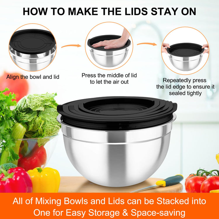 Mixing Bowls with Lids (5 Count)