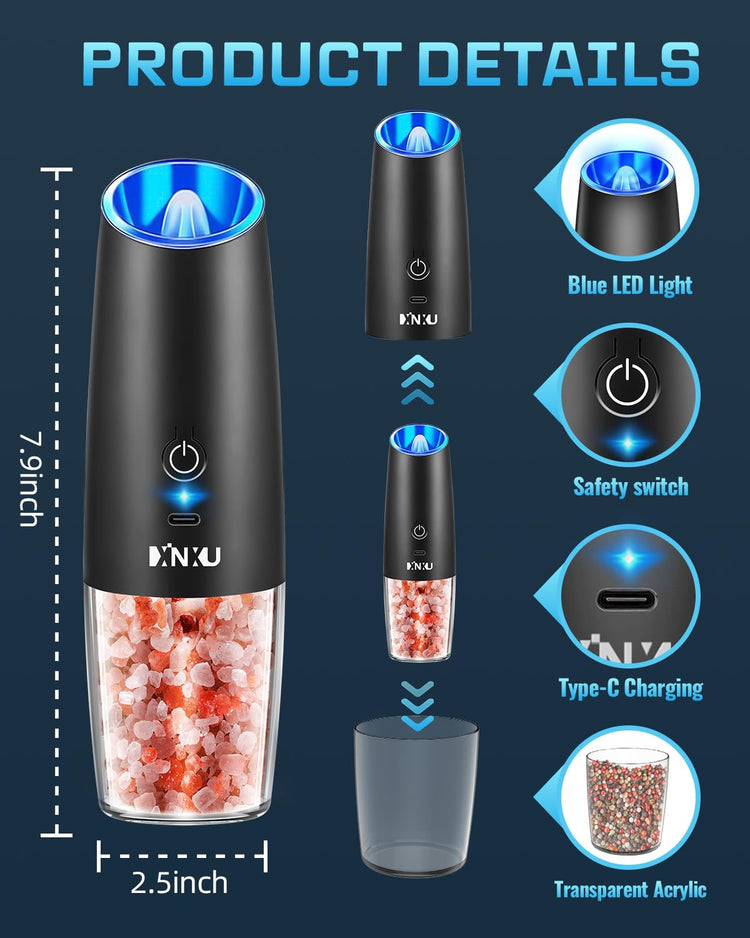 XinXu Rechargeable Pepper and Salt Grinder Set