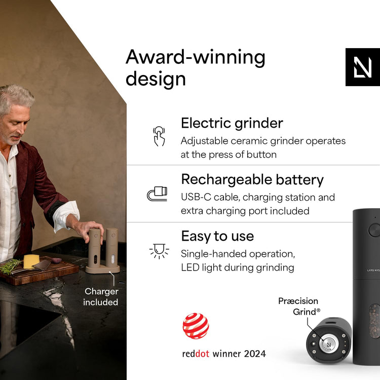 Electric Salt and Pepper Grinder Set