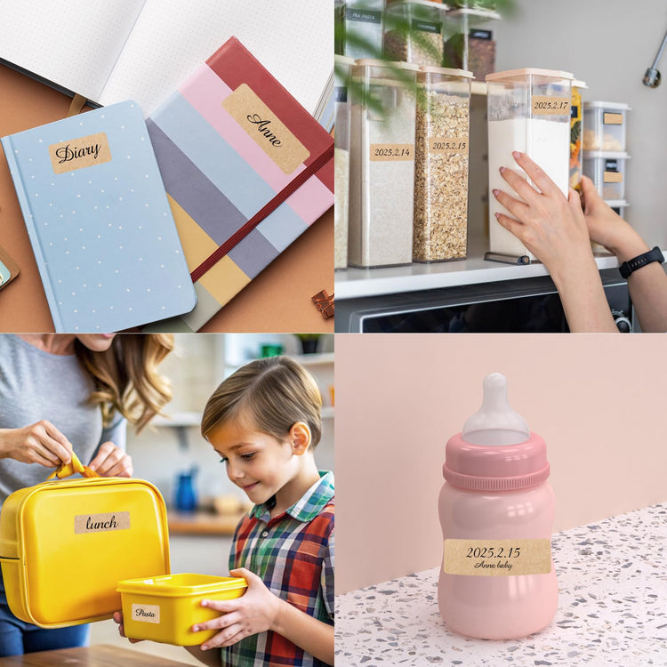 Kraft Label Stickers Removable Writable Gift Labels