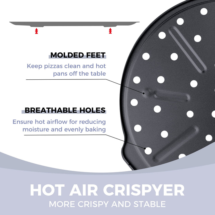 2 Pack Pizza Pan with Holes 12 Inch (2 Count)