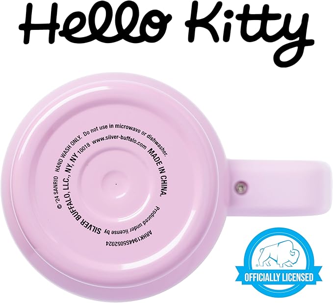 Silver Buffalo Sanrio Hello Kitty Summer Kawaii Fruits Double Walled Stainless Steel Tumbler with Handle, Fits in Standard Cup Holder, 40 Ounces