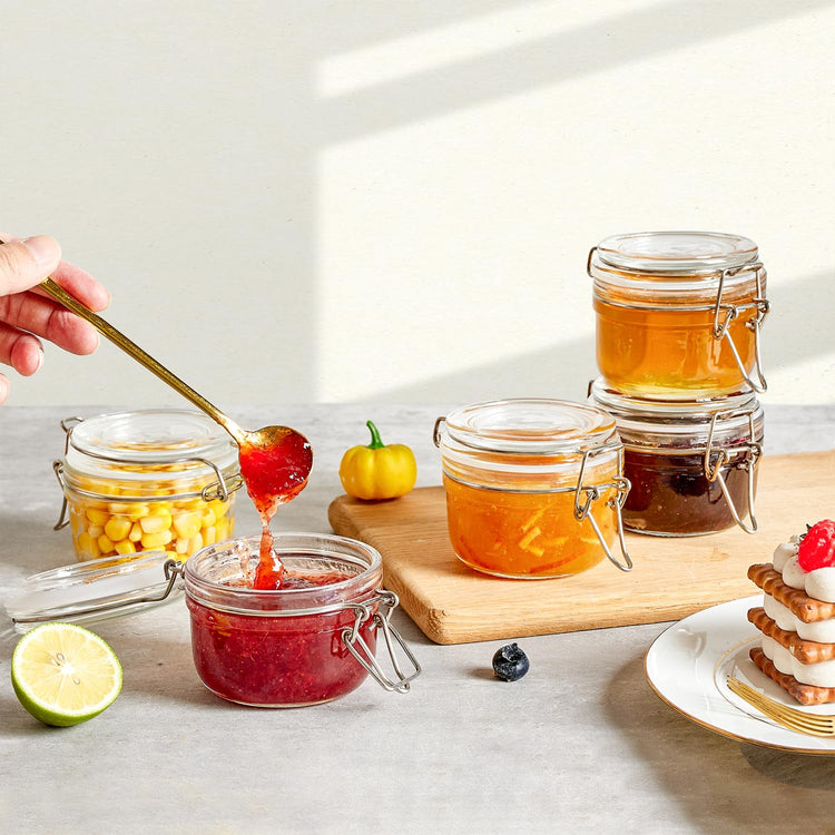 Small Mason Glass Jars with Airtight Lids 4 oz 6 Pack Pantry (6 Count)