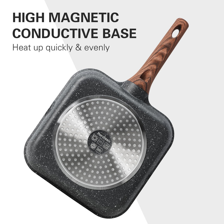 Nonstick Grilling Pan with Lid for Stove Tops