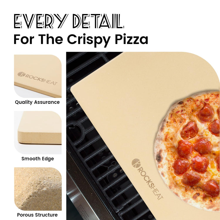 Pizza Stone Rectangular Extra Large 23.6" x 15.8" x 0.6" Pizza Stones for Oven Grill
