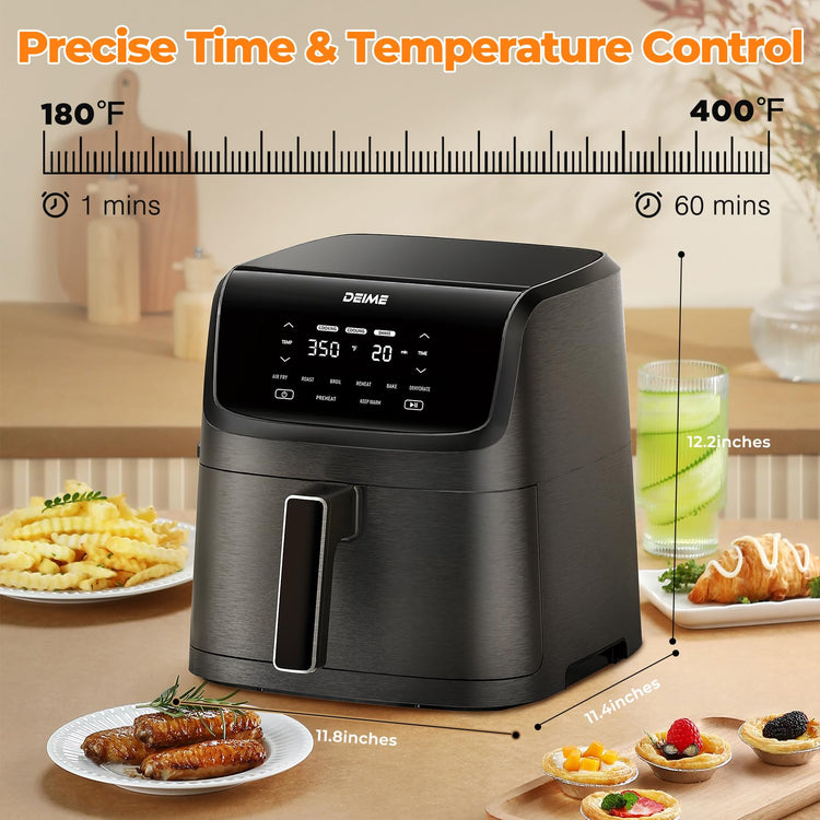 Air Fryer 7.2 QT 1700W Oilless Oven Healthy Cooker Air Fryers Large Capacity with 8 Presets