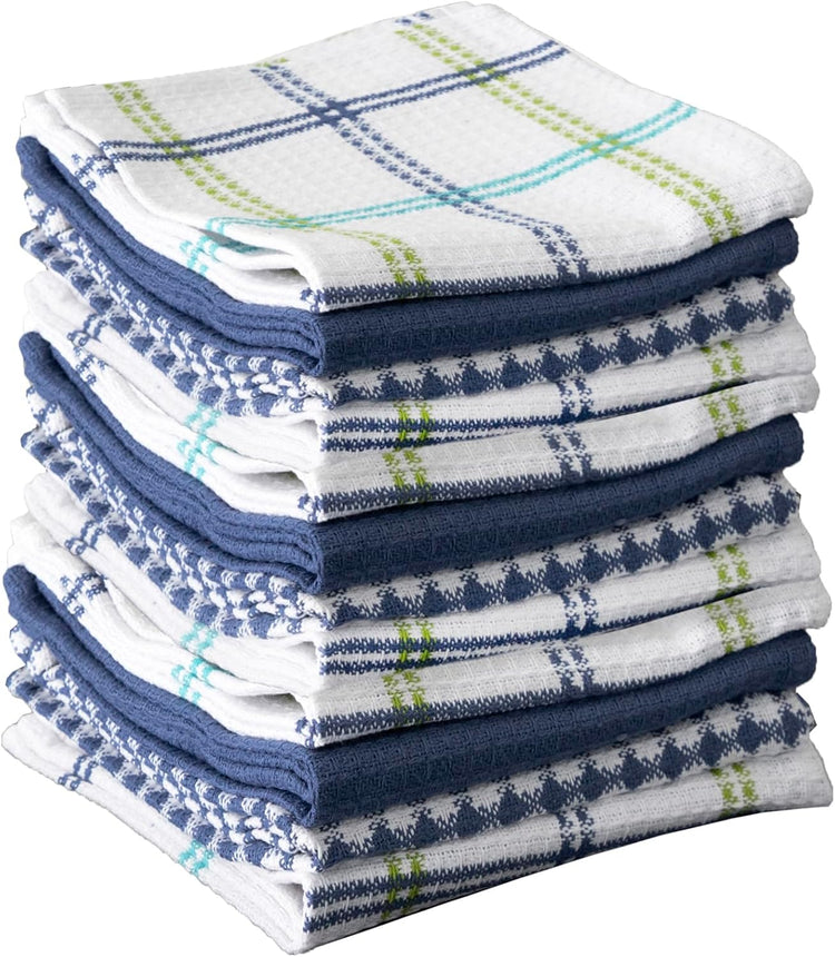 T-fal Premium Waffle Dish Cloths: Highly Absorbent, Super Soft Long Lasting - 100% Cotton, 12"x13" Towel for Cleaning & Drying, (12-Pack), Cool - Nestoria