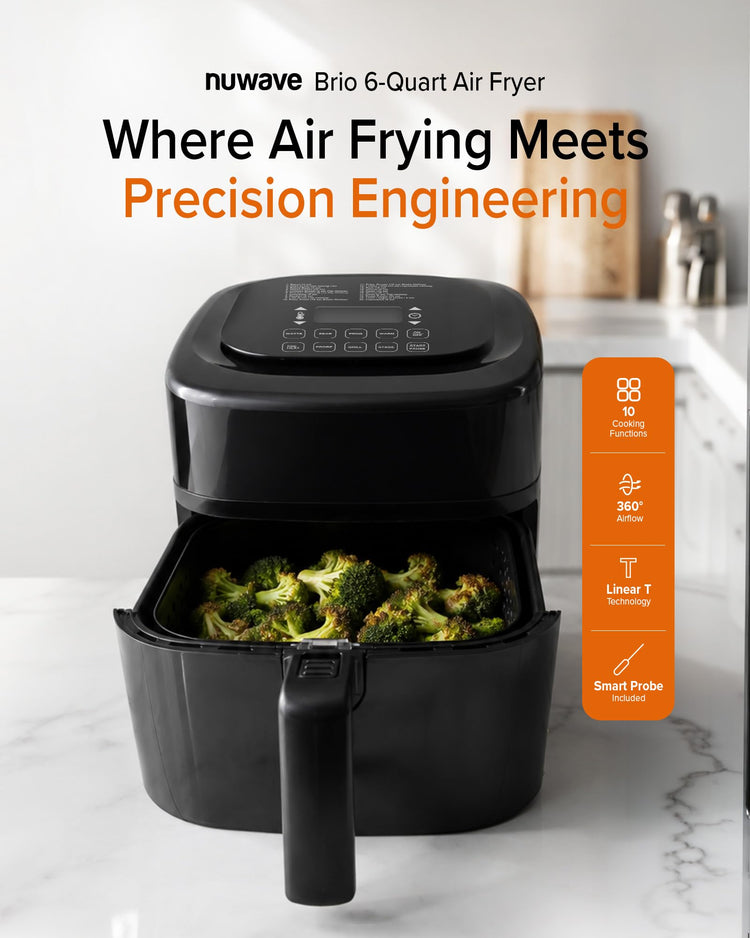 Brio 10-in-1 Air Fryer, 6 QT Capacity with Smart Probe