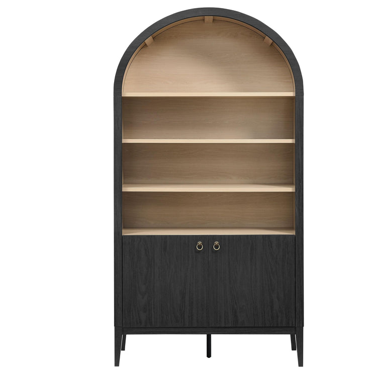 Nolan Tall Arched Storage Display Cabinet in Black