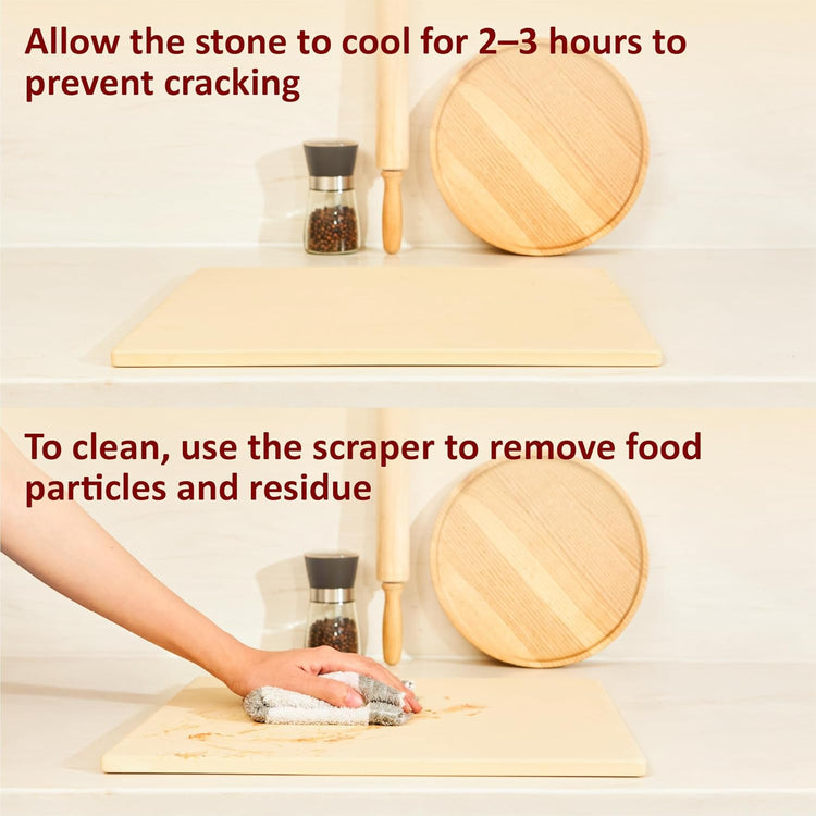 18 Inch Pizza Stone, 16x18 inch Stone for oven and grill - Durable Ceramic Pizza Stone, Heat Resistant up to 1,472°F, Perfect for Homemade Pizza, Bread and More