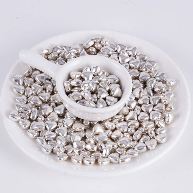 Silver Heart Shapes Sprinkles (4.58 Ounce)