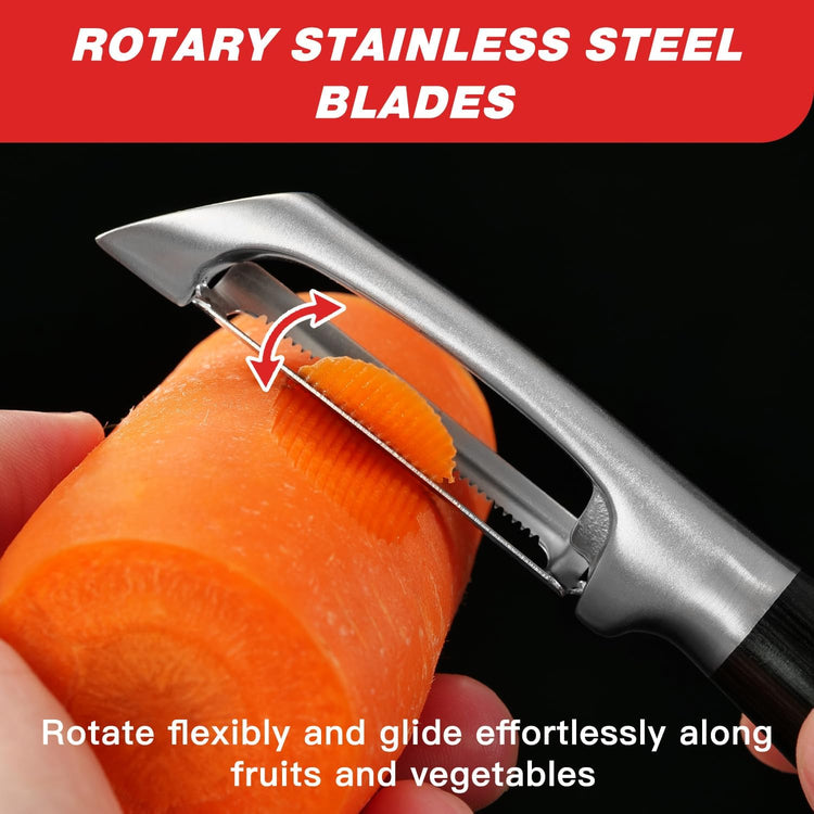304 Stainless Steel Multi-Function Kitchen Peeler - With Solid Wood Handle, Sharp Durable Blade, Effortlessly Peels Vegetables and Fruits, Essential Kitchen Tool( Type I)