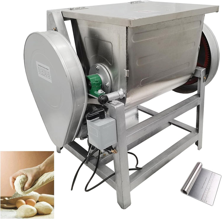 Commercial Dough Mixer, 15KG Stand Spiral Food Flour Mixer Dough Kneading Machine with 15.5 x 12 x 14inch Bowl Size and 90 Degree Tilt for Schools, Restaurant, 110V 