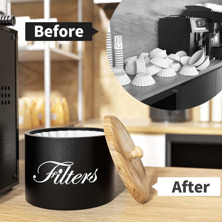 Wooden Coffee Filter Holder with Lid