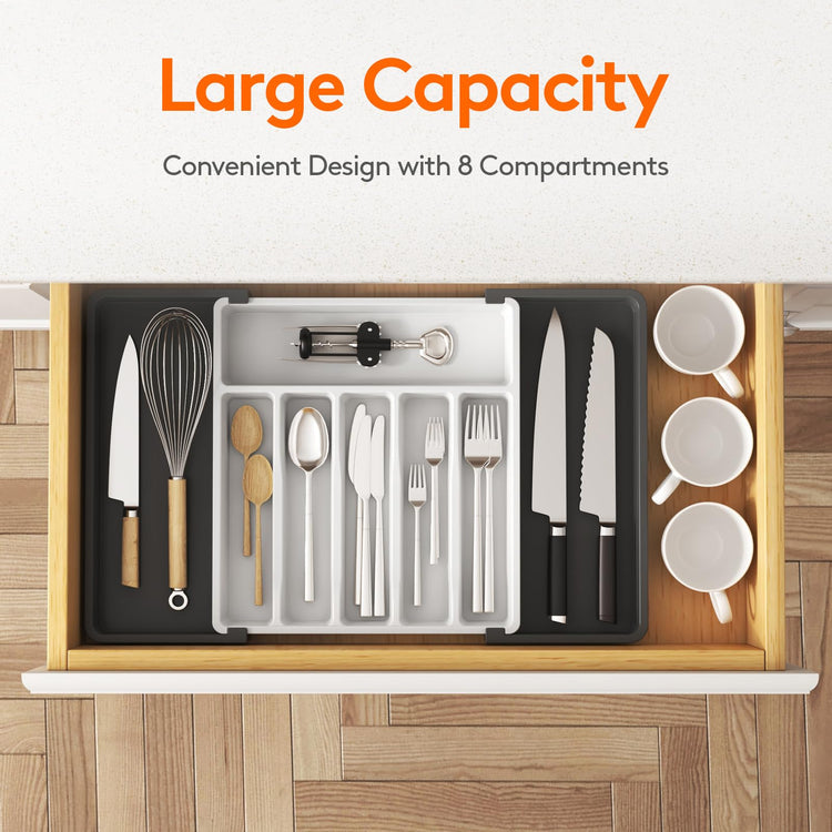 Extra Large Silverware Drawer Organizer