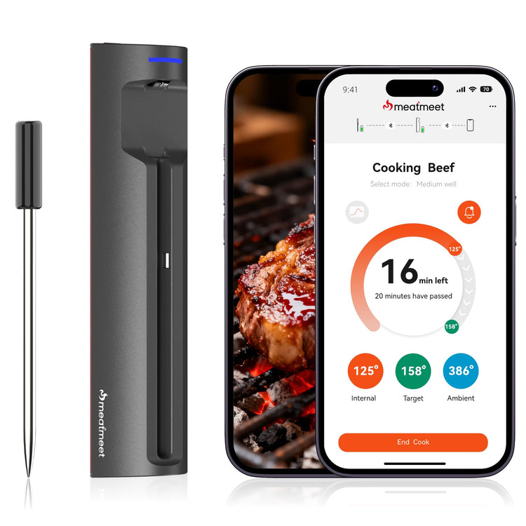 Wireless Meat Thermometer Digital with Remote App Monitoring