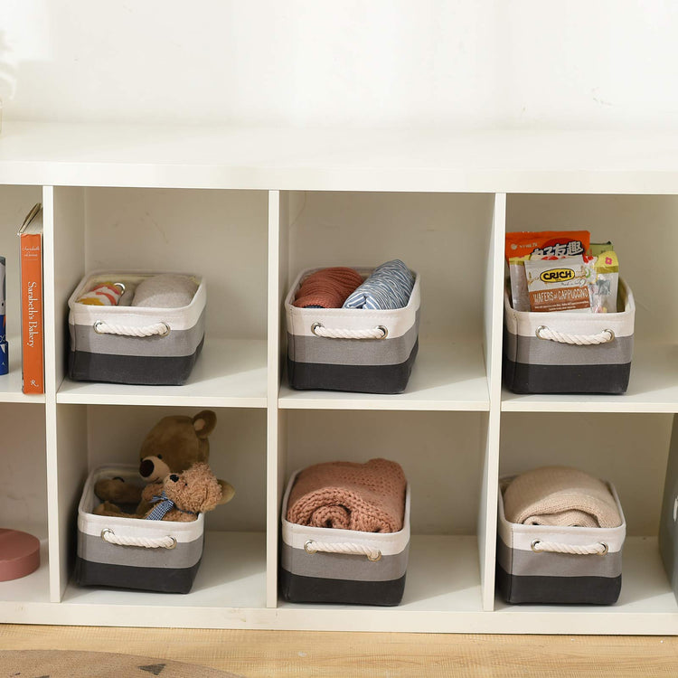 Small Storage Baskets for Shelves (6 Count)