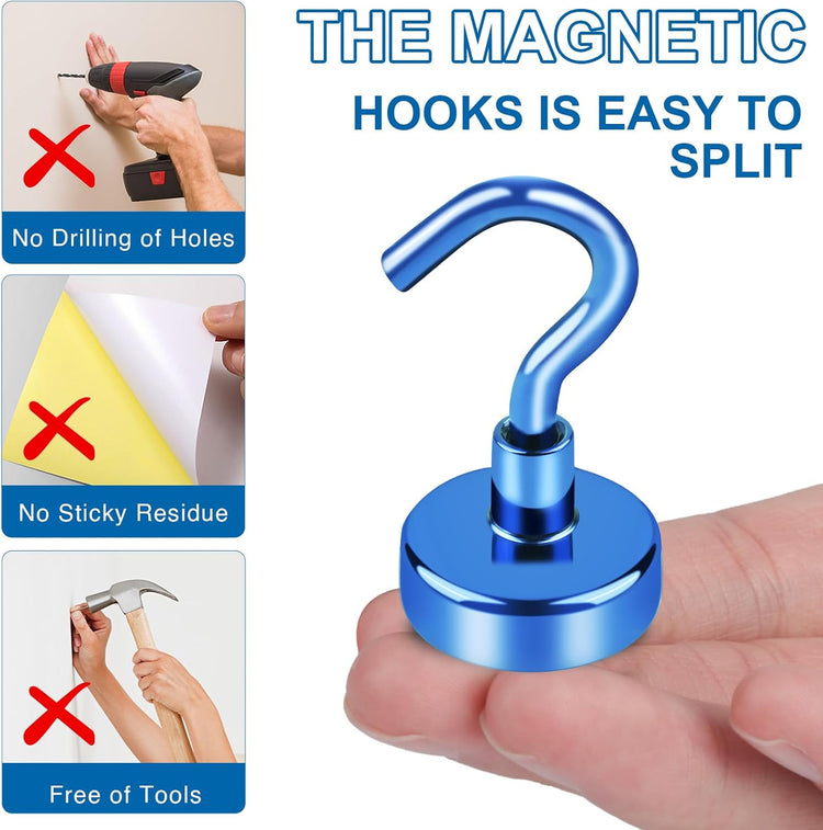 LOVIMAG Magnetic Hooks for Cruise Cabins, Cruise Essentials Must Haves, Cruise Magnets, Magnetic Key Holder, Strong Magnetic Hooks for Hanging, Fridge, Grill -12 Pack