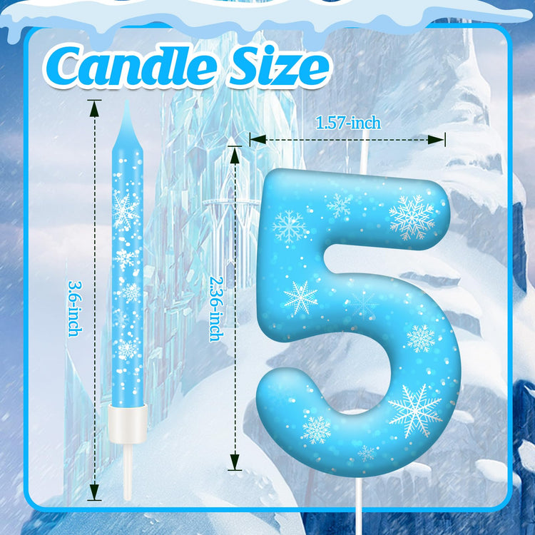 13PCS Snowflake Themed Birthday Candles Number 5 Set (13 Count)