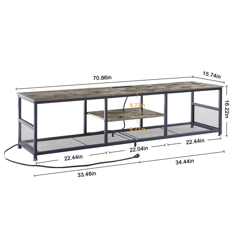 TV Stand with Power Outlets for Televisions up to 80Inch